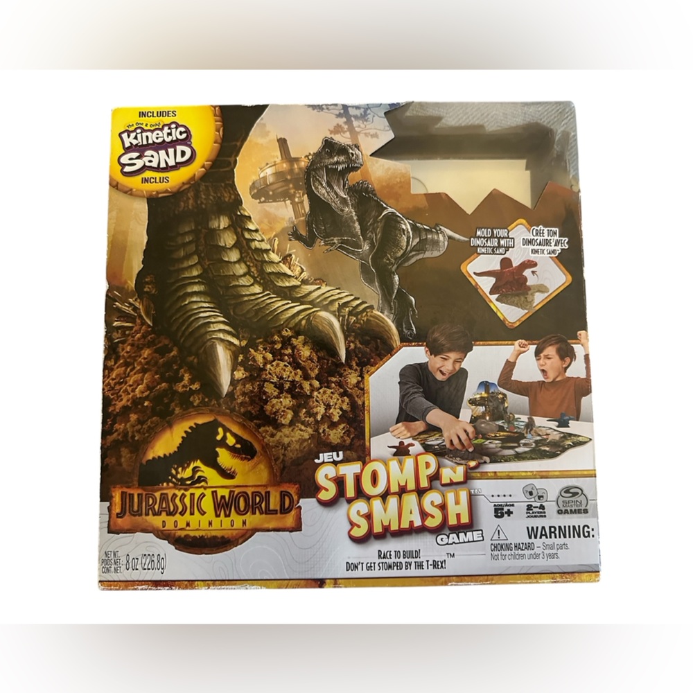 Jurassic World Dinosaur Kinetic Sand Stomp N Smash Action Game Toy Set Kids